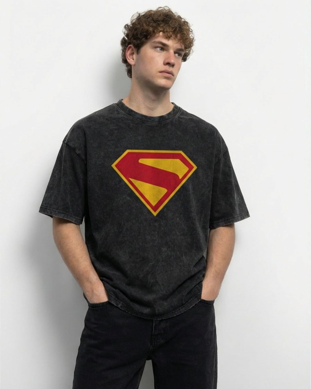 Superman Hope Acid Washed T-Shirt | DC Vintage Graphic Tee – The