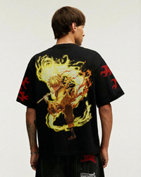Zenitsu Flame Aura Oversized Streetwear Tee