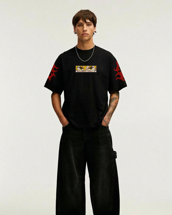 Zenitsu Flame Aura Oversized Streetwear Tee