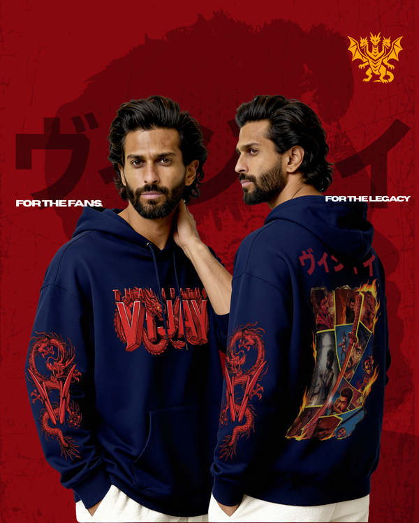 Thalapathy Farewell Hoodie(Dark Blue)