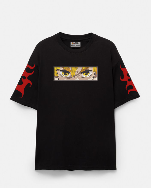 Zenitsu Flame Aura Oversized Streetwear Tee