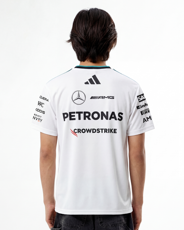 Mercedes AMG f1 Men's 2026 Authentic Driver Tee White
