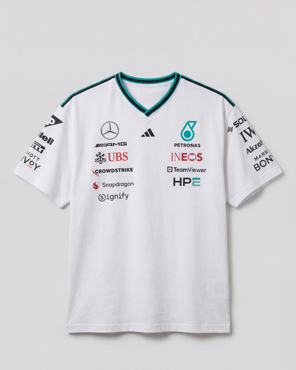 Mercedes AMG f1 Men's 2026 Authentic Driver Tee White