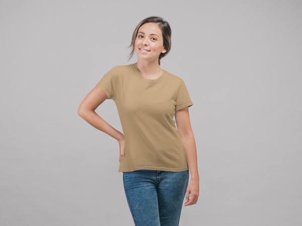Beige Solid - Regular T-Shirt