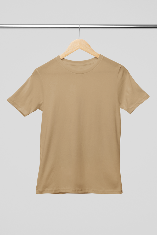 Beige Solid - Regular T-Shirt