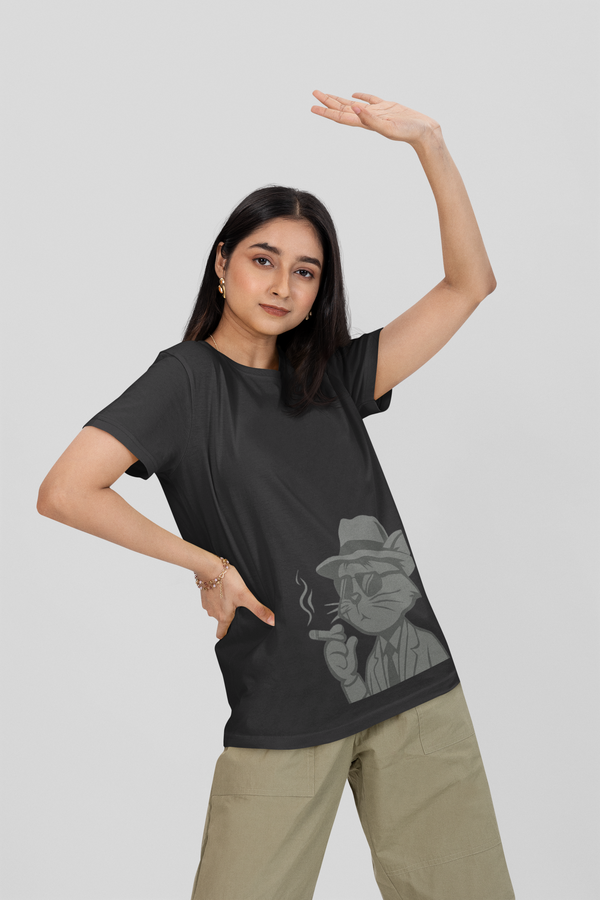 Smoking Cat- Regular T-Shirt