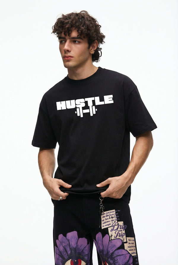 Hustle – Run Wild Oversized Graphic T-Shirt