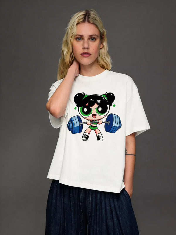 Mini Muscle Queen Graphic Oversized T-Shirt