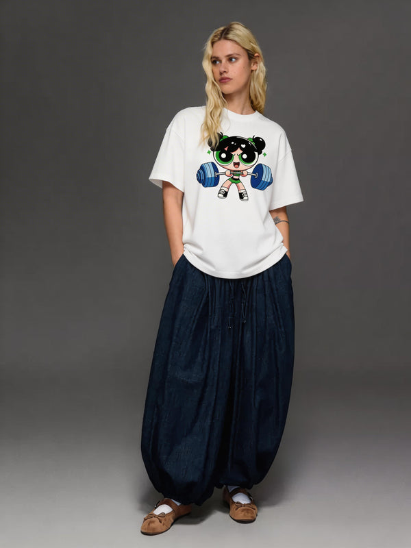 Mini Muscle Queen Graphic Oversized T-Shirt